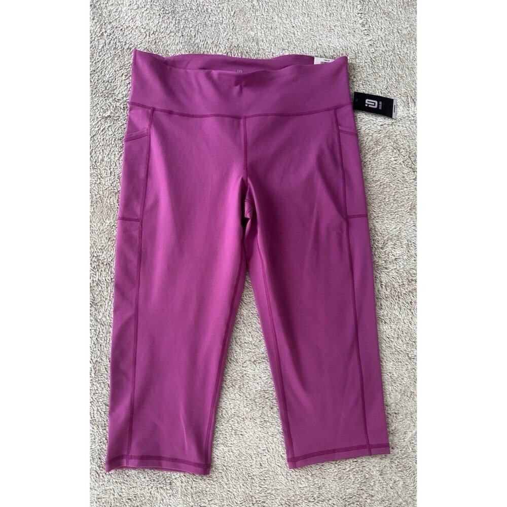 Id Ideology Compression High-Rise Side-Pocket Cropped Leggings Berry XL New - Picture 2 of 15